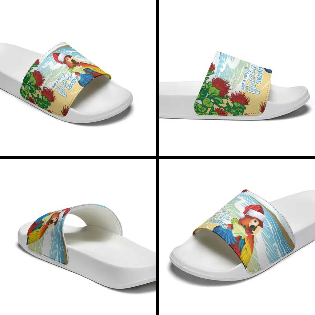 Have A Very Beach Christmas Slide Sandals Parrot By Lehua Flower LT7