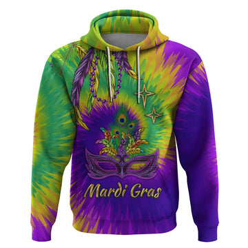 Mardi Gras Hoodie Tie-dye Style - King LT7