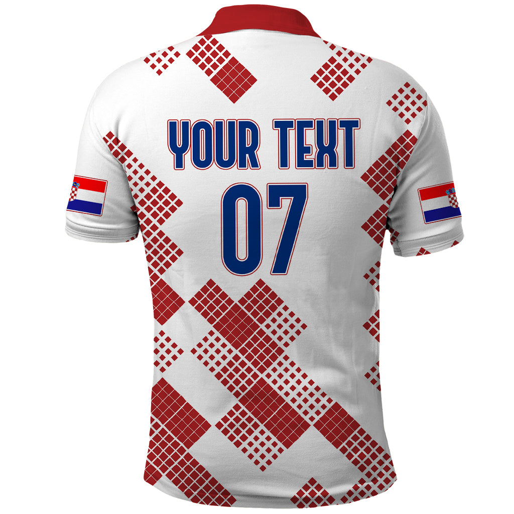 Personalised Croatia Football Polo Shirt Champions Hrvatska - Mosaic Style LT7