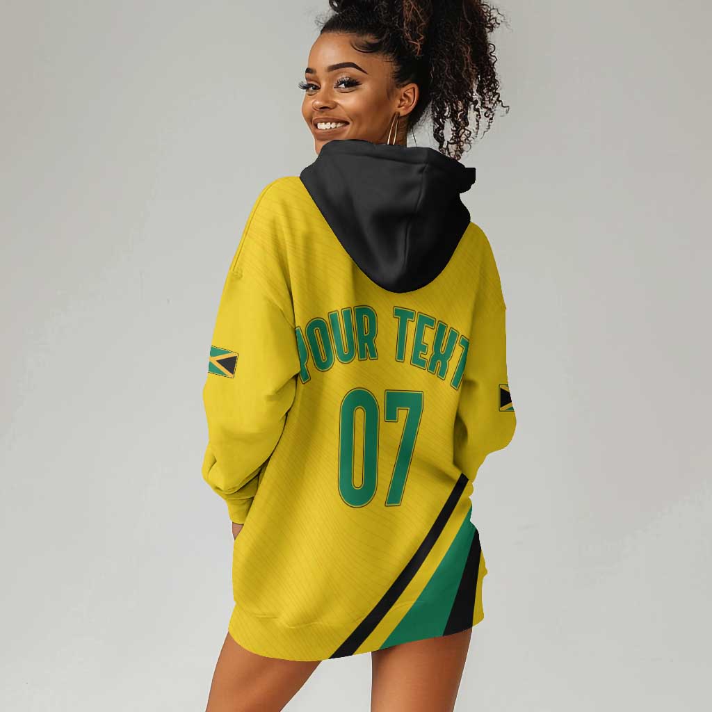 Personalised Jamaica Football Hoodie Dress Reggae Boyz Retro WC 1998 Inspired LT7
