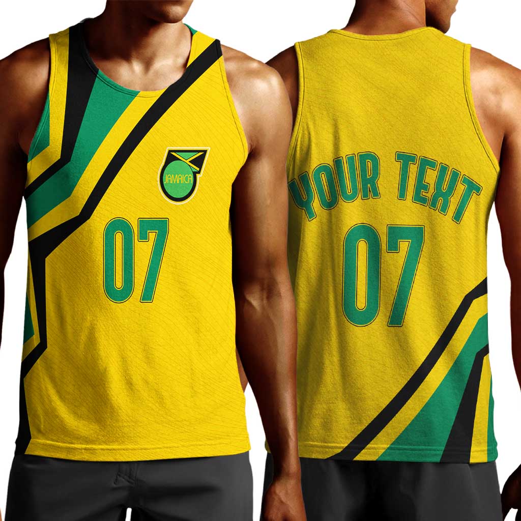 Personalised Jamaica Football Men Tank Top Reggae Boyz Retro WC 1998 Inspired LT7