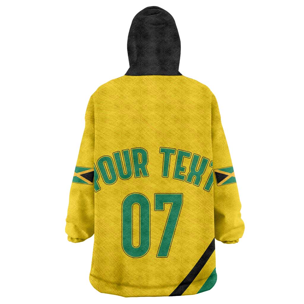Personalised Jamaica Football Wearable Blanket Hoodie Reggae Boyz Retro WC 1998 Inspired LT7