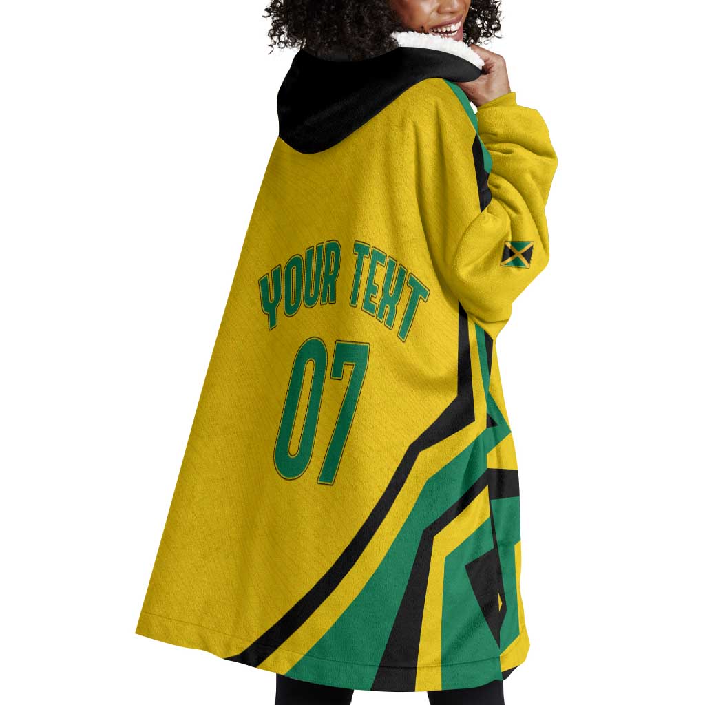 Personalised Jamaica Football Wearable Blanket Hoodie Reggae Boyz Retro WC 1998 Inspired LT7