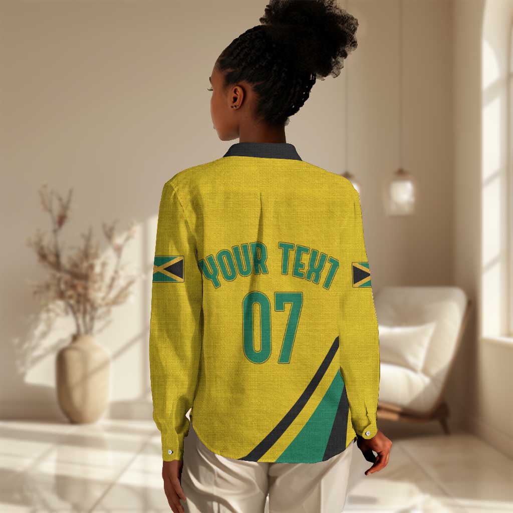 Personalised Jamaica Football Women Casual Shirt Reggae Boyz Retro WC 1998 Inspired LT7