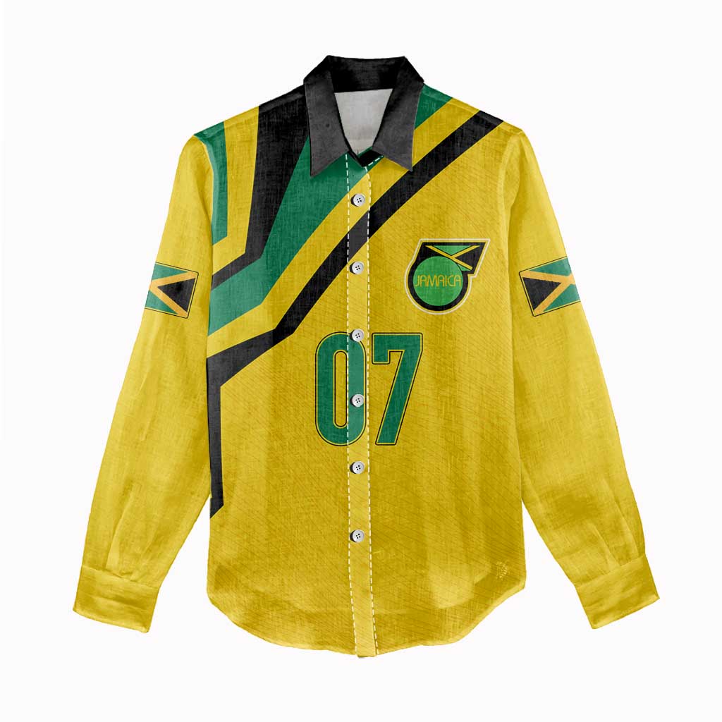 Personalised Jamaica Football Women Casual Shirt Reggae Boyz Retro WC 1998 Inspired LT7