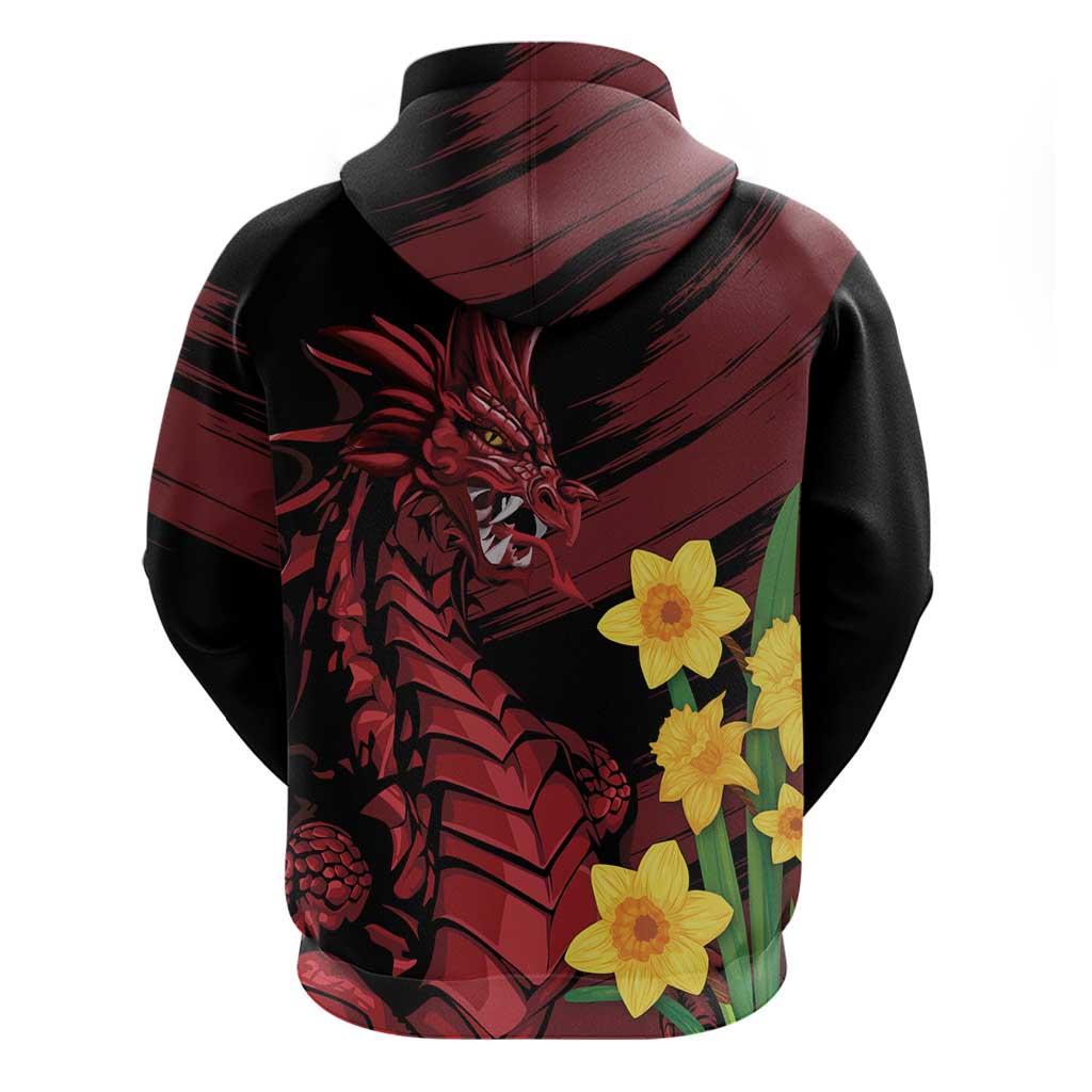Wales Cymru Am Byth Hoodie Dragon & Daffodil LT7