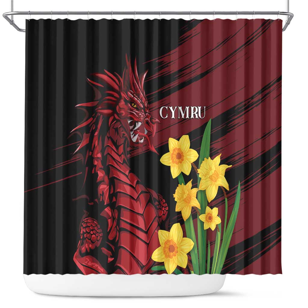 Wales Cymru Am Byth Shower Curtain Dragon & Daffodil LT7