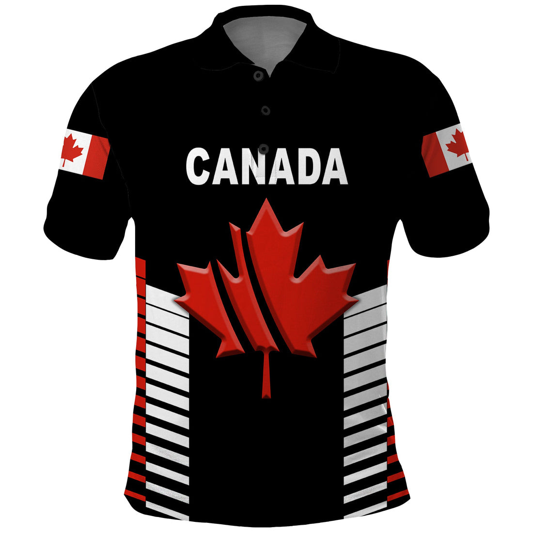 Custom Canada Cricket Polo Shirt Maple Leaf Unique Style Black LT8