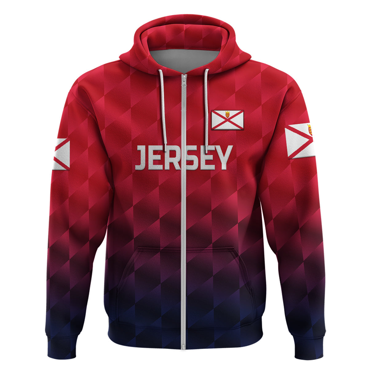 Custom The Bailiwick of Jersey CrickeHoodie Unique Style Red NO.1 LT8