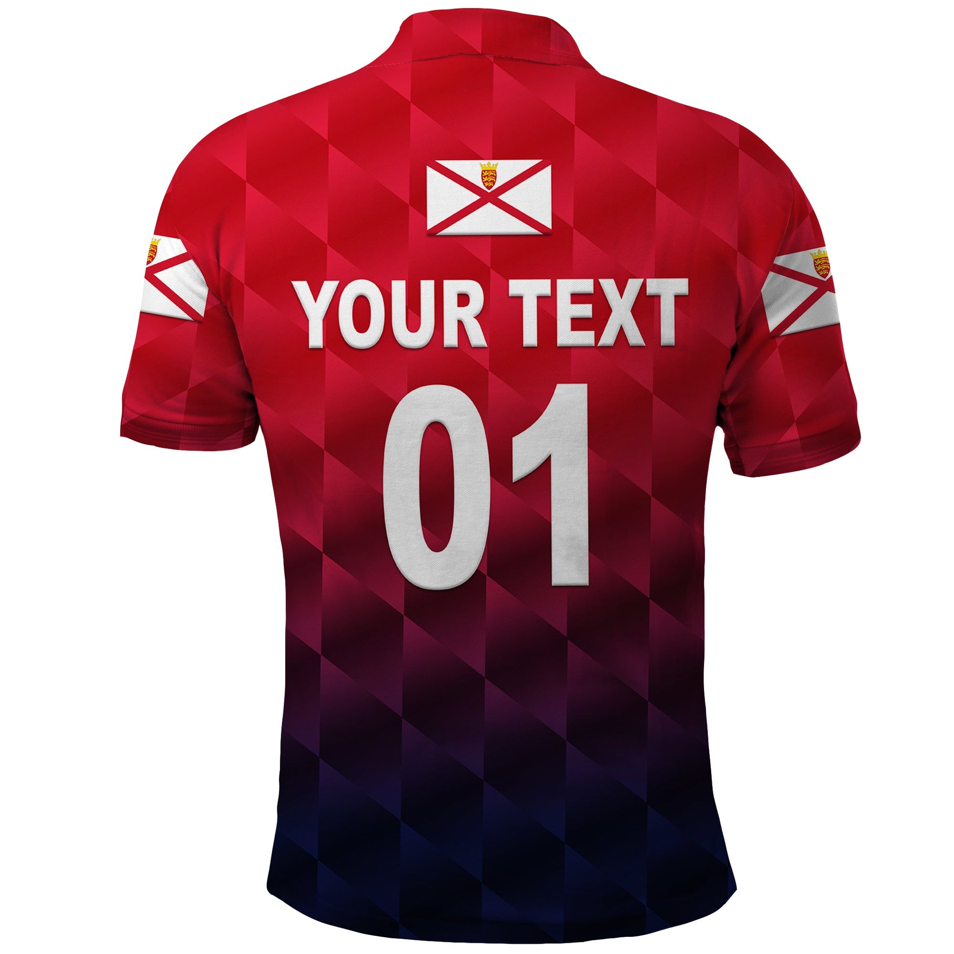 Custom The Bailiwick of Jersey Cricket Polo Shirt Unique Style Red NO.1 LT8