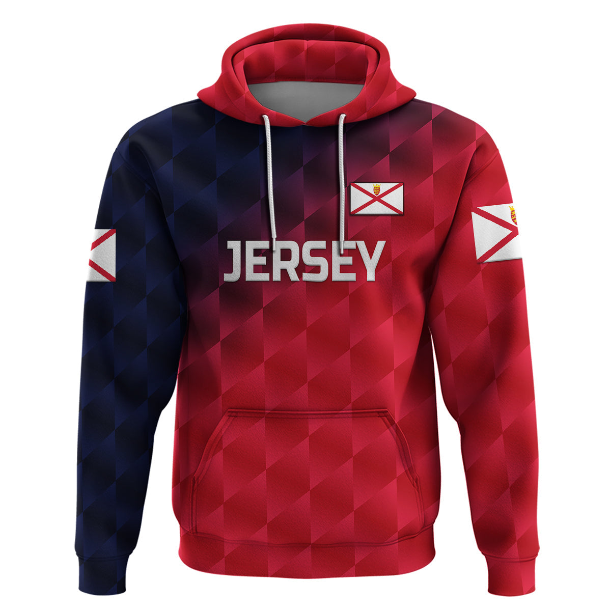 Custom The Bailiwick of Jersey CrickeHoodie Unique Style Red NO.2 LT8