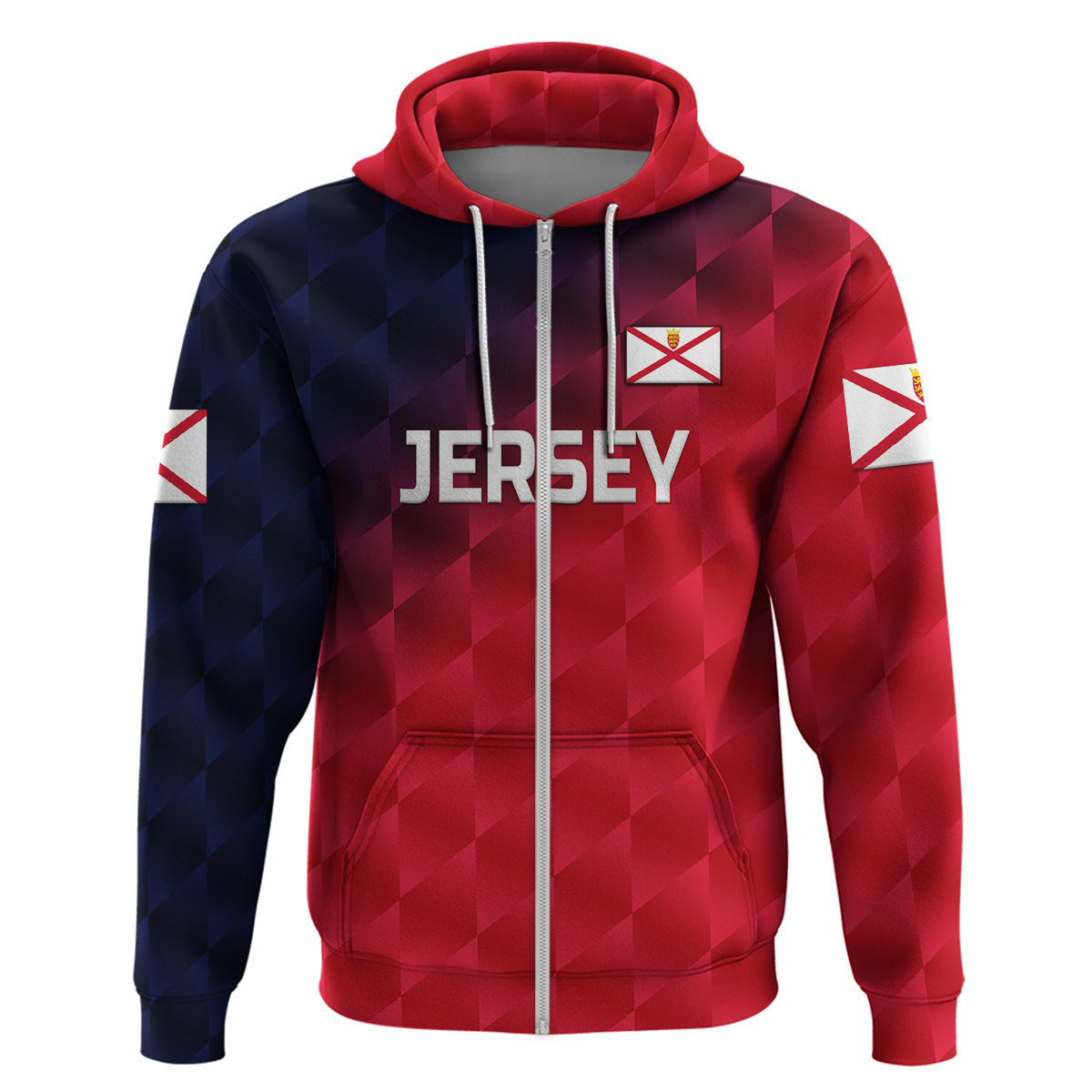 Custom The Bailiwick of Jersey CrickeHoodie Unique Style Red NO.2 LT8