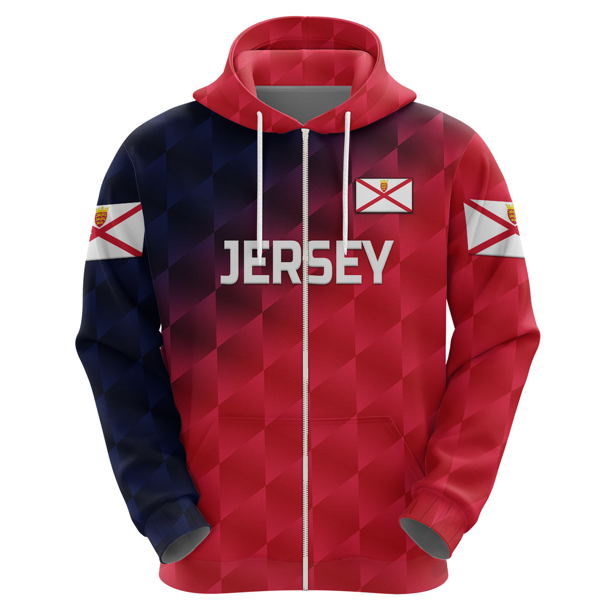 Custom The Bailiwick of Jersey CrickeHoodie Unique Style Red NO.2 LT8