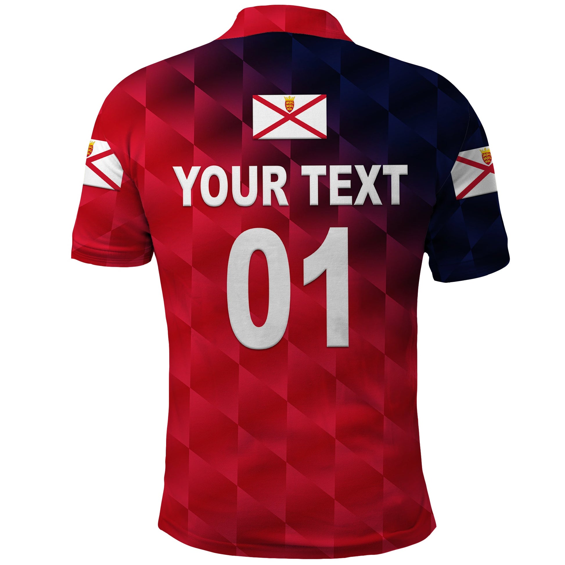 Custom The Bailiwick of Jersey Cricket Polo Shirt Unique Style Red NO.2 LT8