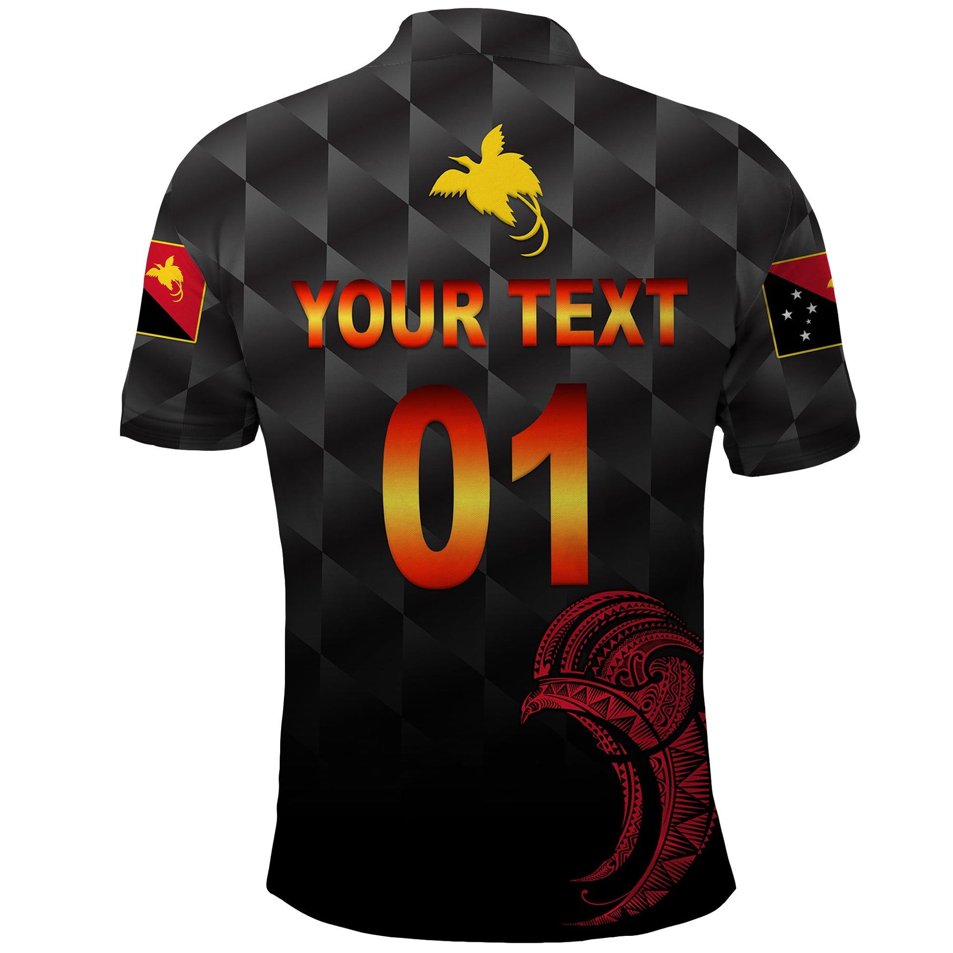 Custom Papua New Guinea Barramundis Cricket Polo Shirt Birds Of Paradise Paradisaea Raggiana Original Black LT8