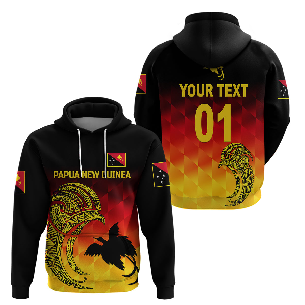 Custom Papua New Guinea Barramundis CrickeHoodie Birds Of Paradise Paradisaea Raggiana Original Gradient Flag Vibes LT8