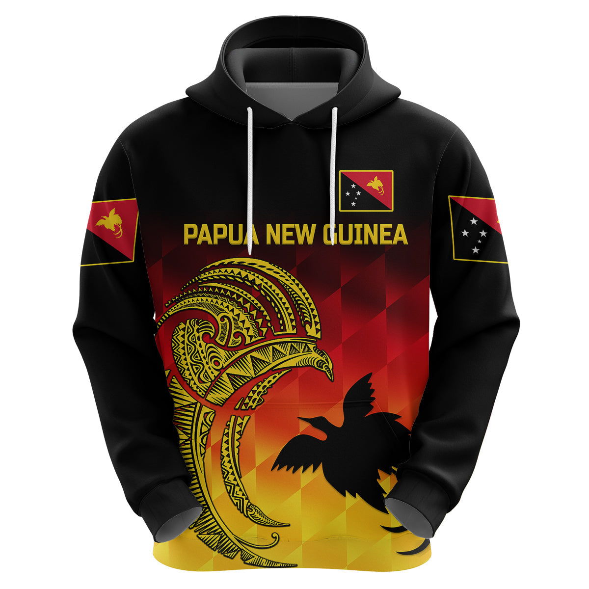 Custom Papua New Guinea Barramundis CrickeHoodie Birds Of Paradise Paradisaea Raggiana Original Gradient Flag Vibes LT8