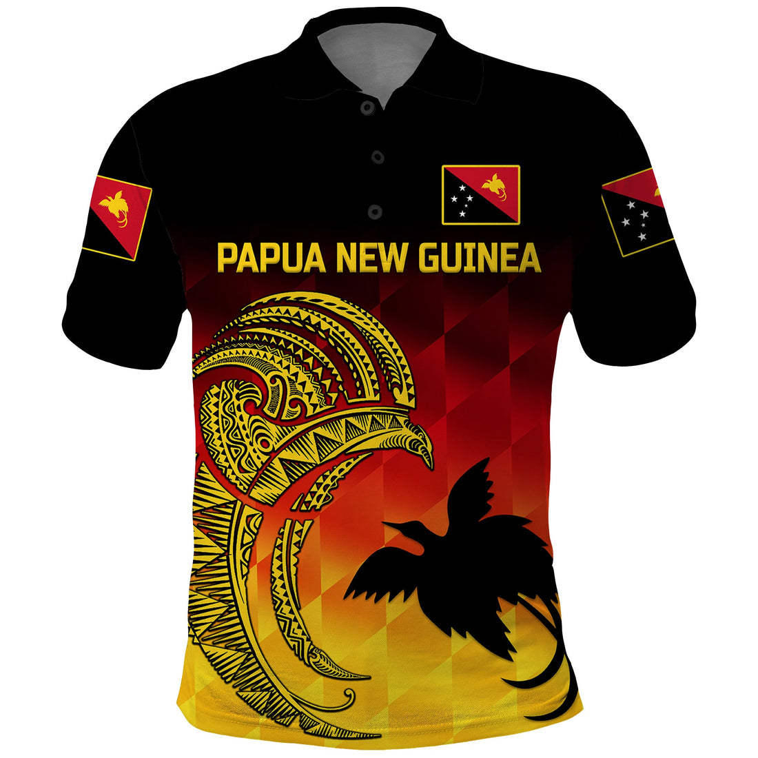 Custom Papua New Guinea Barramundis Cricket Polo Shirt Birds Of Paradise Paradisaea Raggiana Original Gradient Flag Vibes LT8