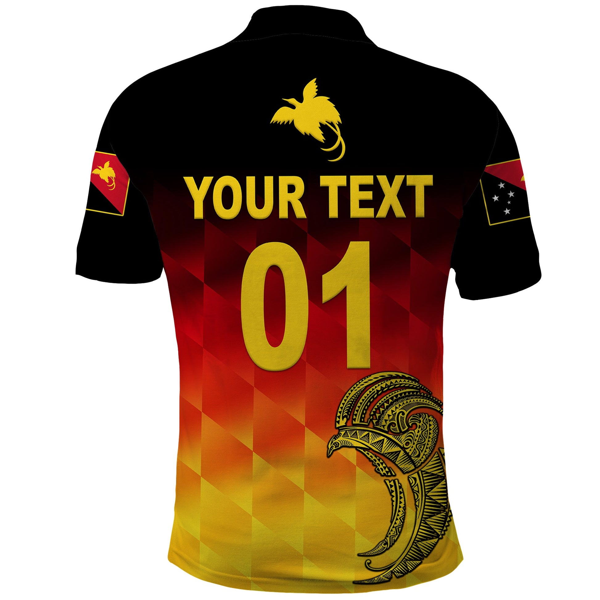 Custom Papua New Guinea Barramundis Cricket Polo Shirt Birds Of Paradise Paradisaea Raggiana Original Gradient Flag Vibes LT8