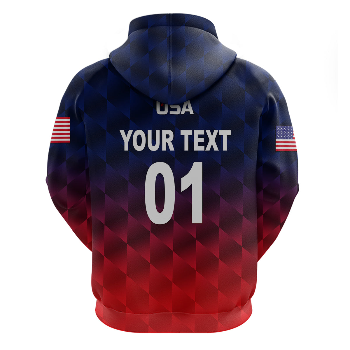 Custom United States National CrickeHoodie Team USA Cricket Gradient Navy Red LT8
