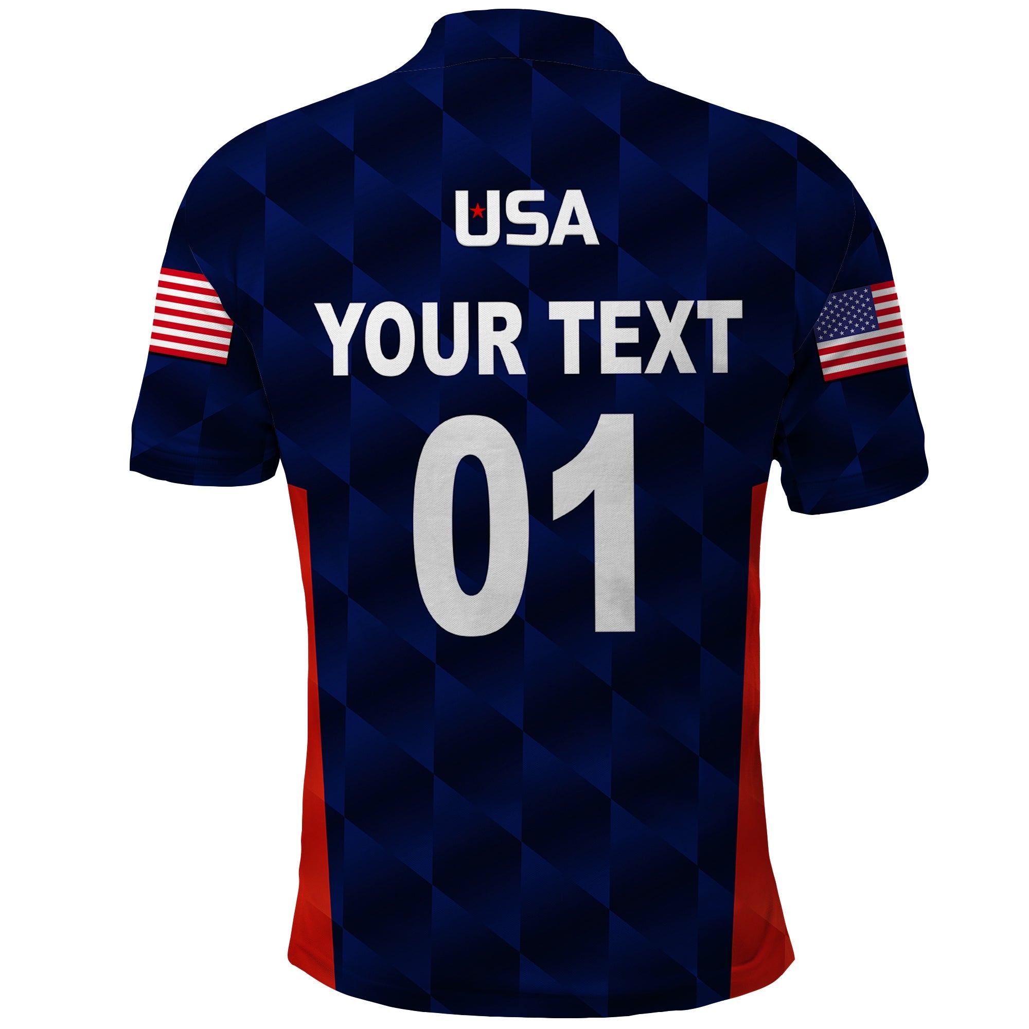 Custom United States National Cricket Polo Shirt Team USA Cricket Navy LT8