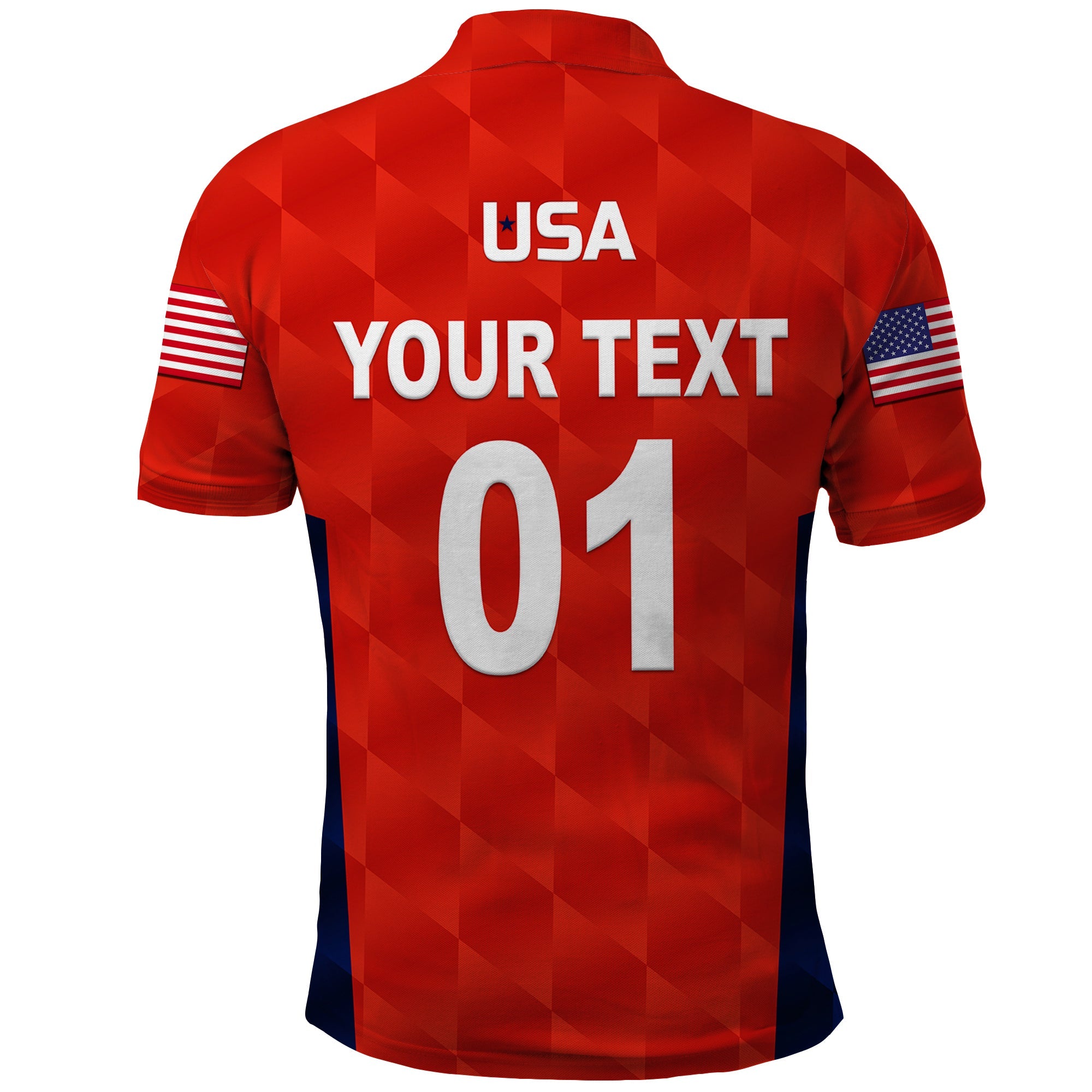 Custom United States National Cricket Polo Shirt Team USA Cricket Red LT8