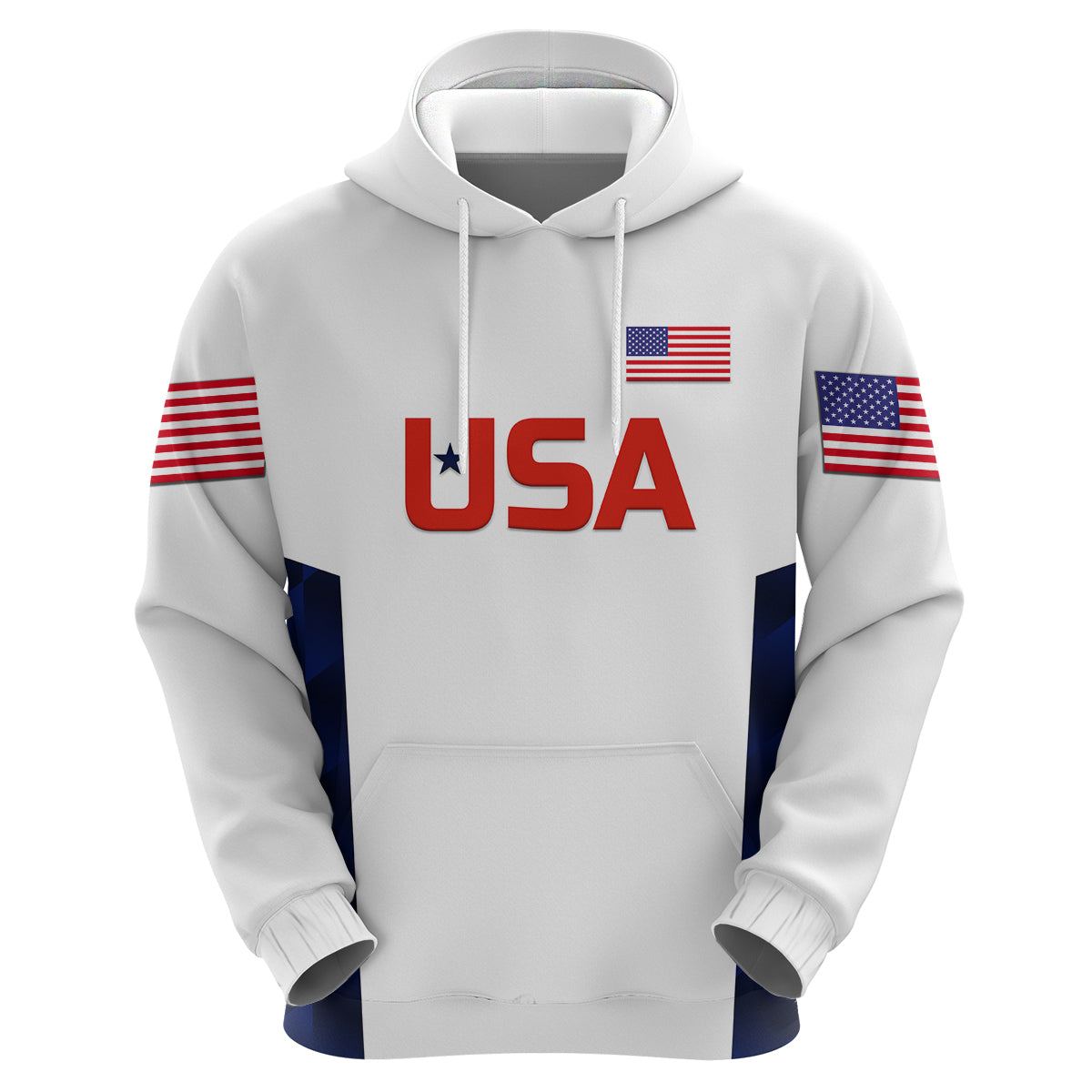 Custom United States National CrickeHoodie Team USA Cricket White LT8
