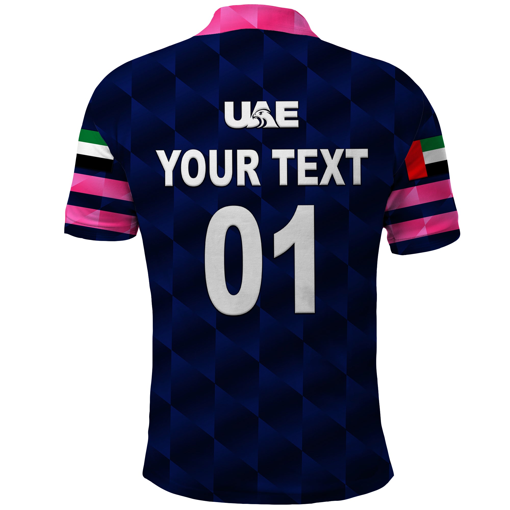 Custom United Arab Emirates UAE Cricket Polo Shirt Falcon Unique Navy LT8