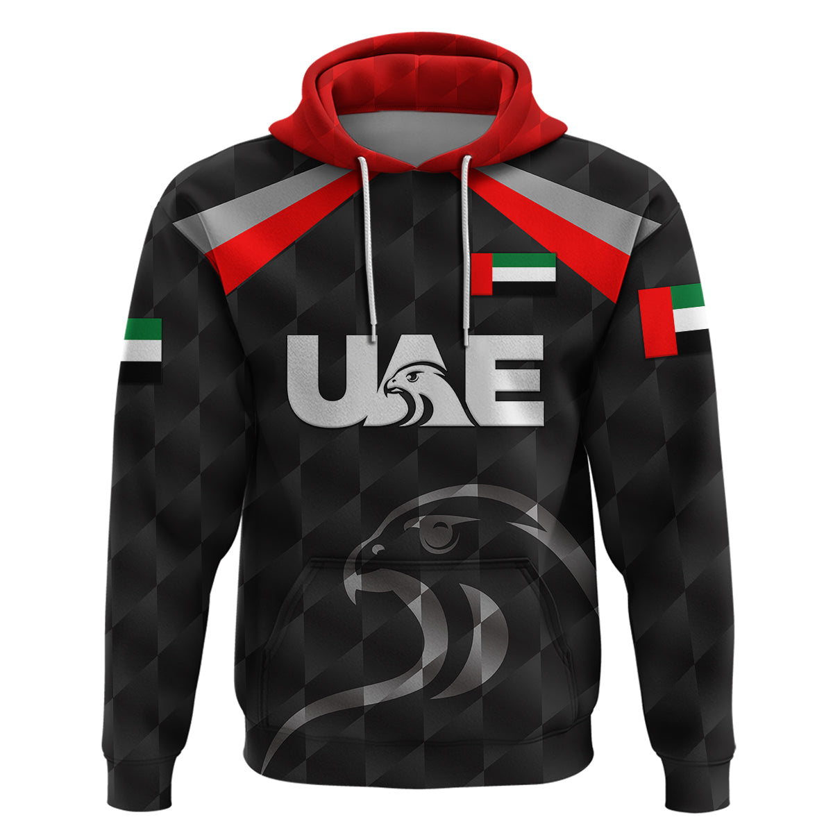 Custom United Arab Emirates UAE CrickeHoodie Falcon Special Black LT8