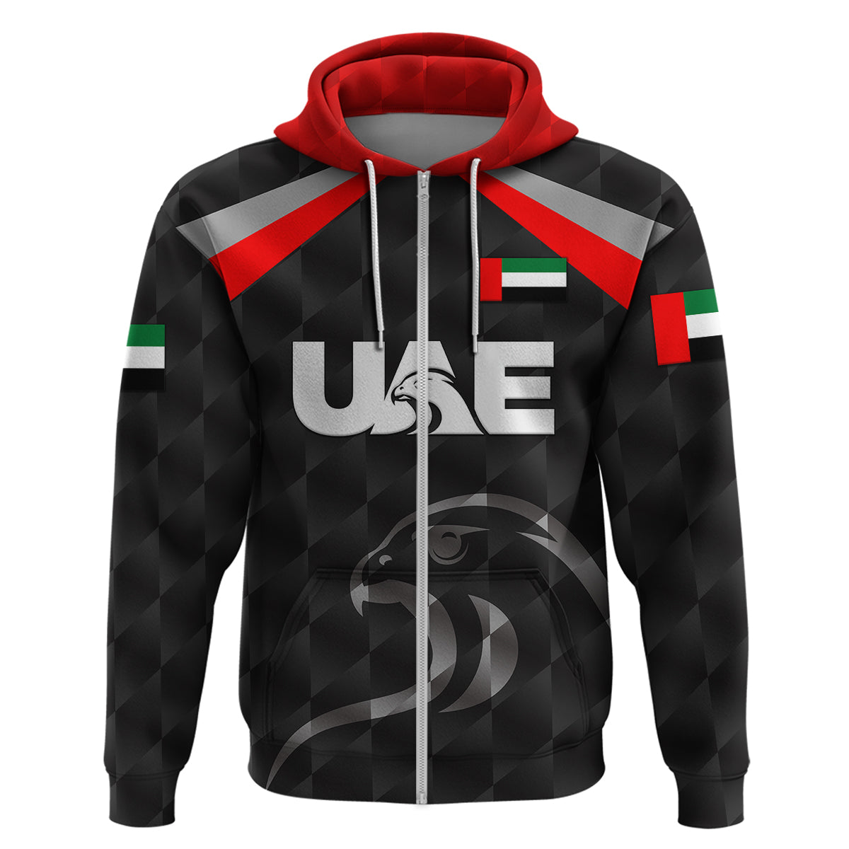 Custom United Arab Emirates UAE CrickeHoodie Falcon Special Black LT8