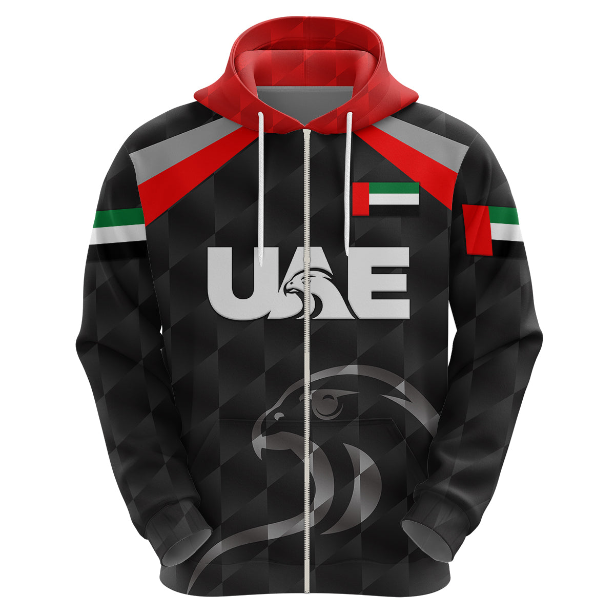 Custom United Arab Emirates UAE CrickeHoodie Falcon Special Black LT8