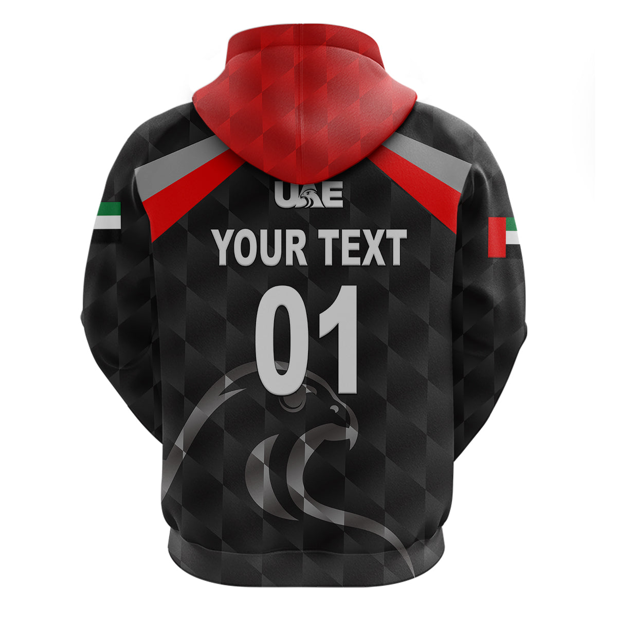 Custom United Arab Emirates UAE CrickeHoodie Falcon Special Black LT8