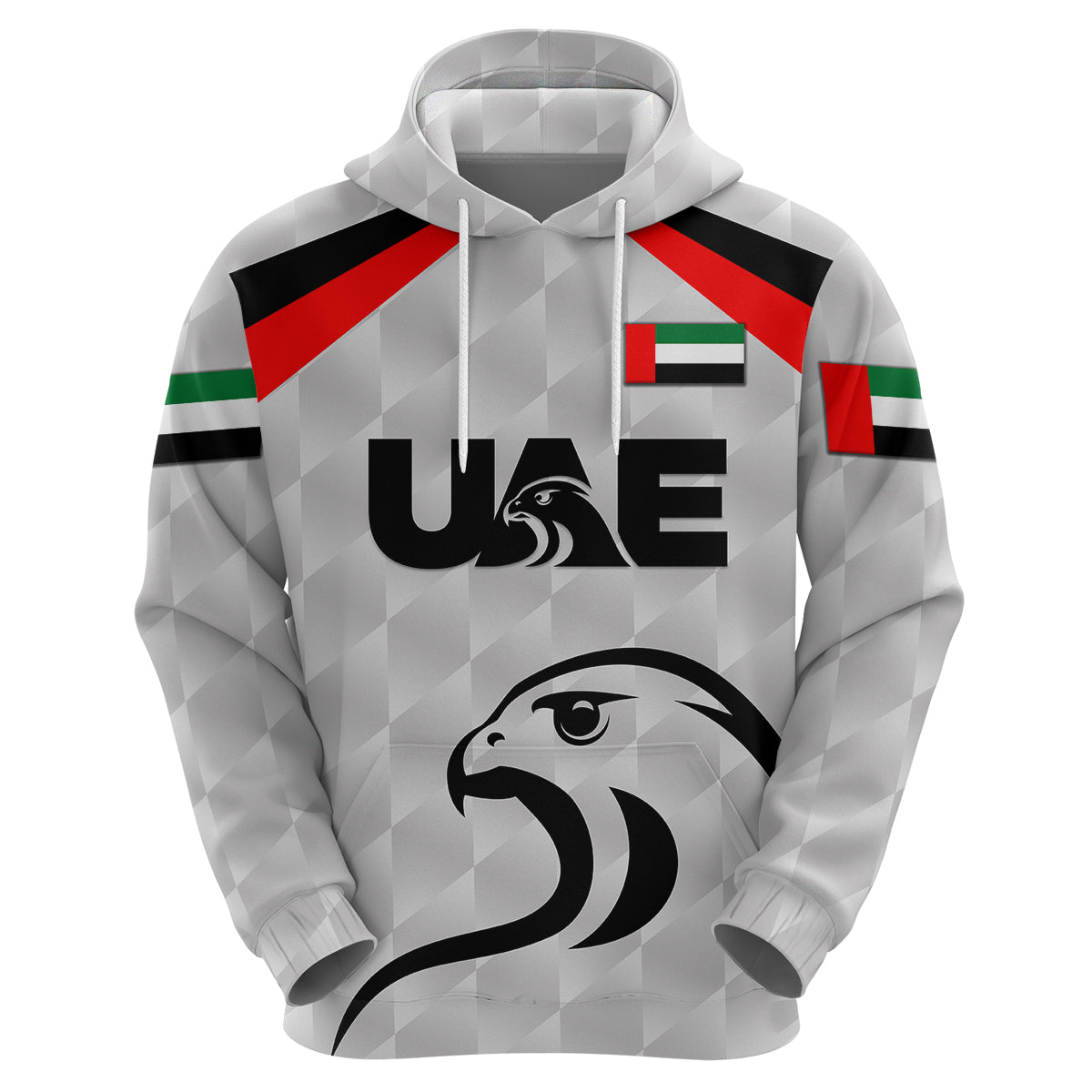 Custom United Arab Emirates UAE CrickeHoodie Falcon Special Grey LT8