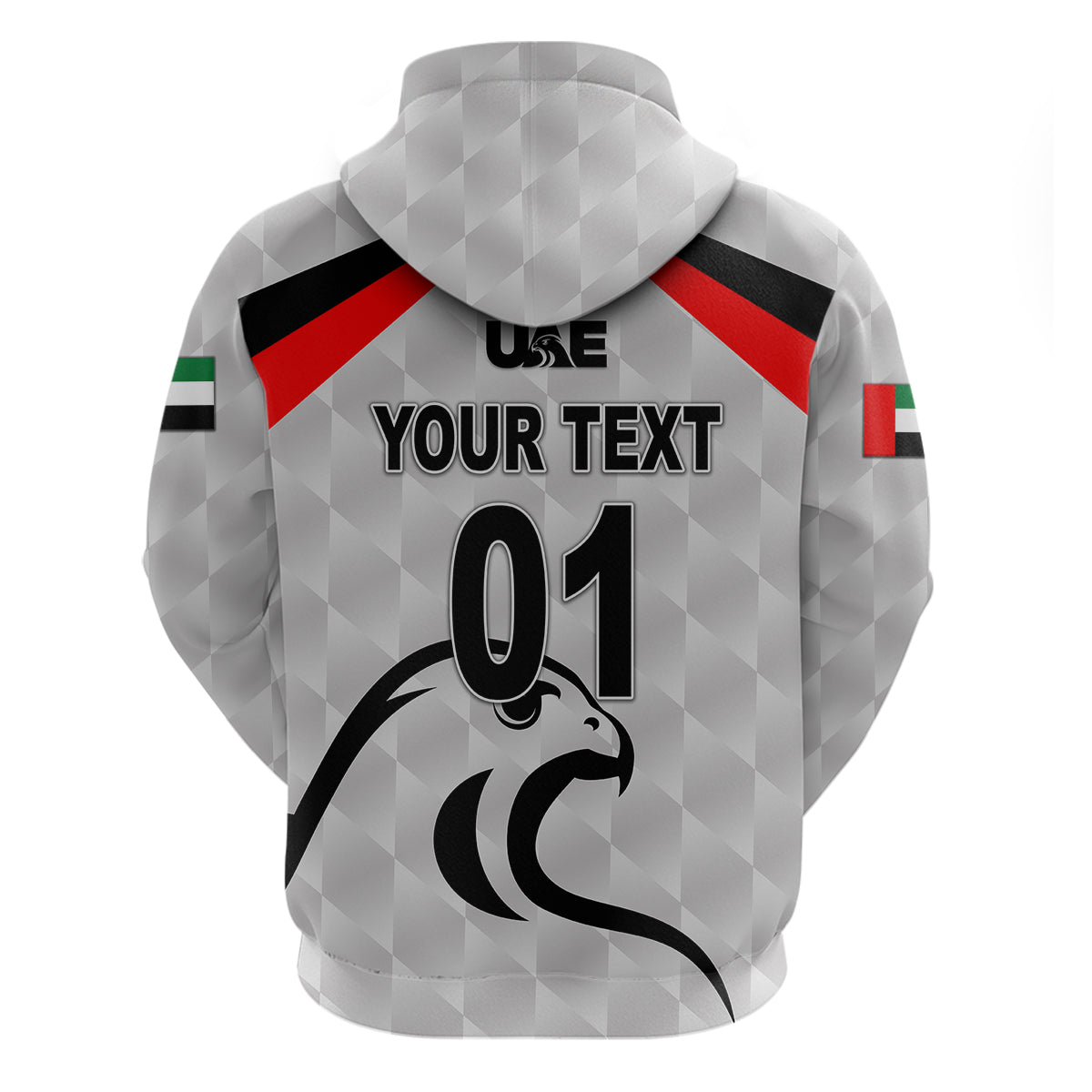 Custom United Arab Emirates UAE CrickeHoodie Falcon Special Grey LT8
