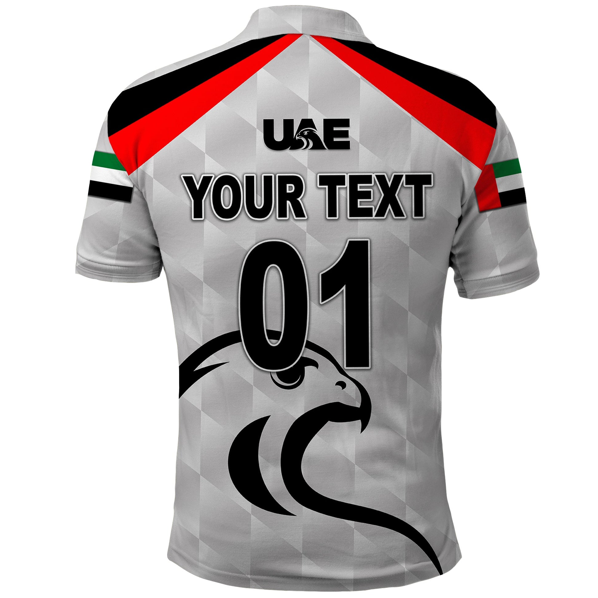 Custom United Arab Emirates UAE Cricket Polo Shirt Falcon Special Grey LT8