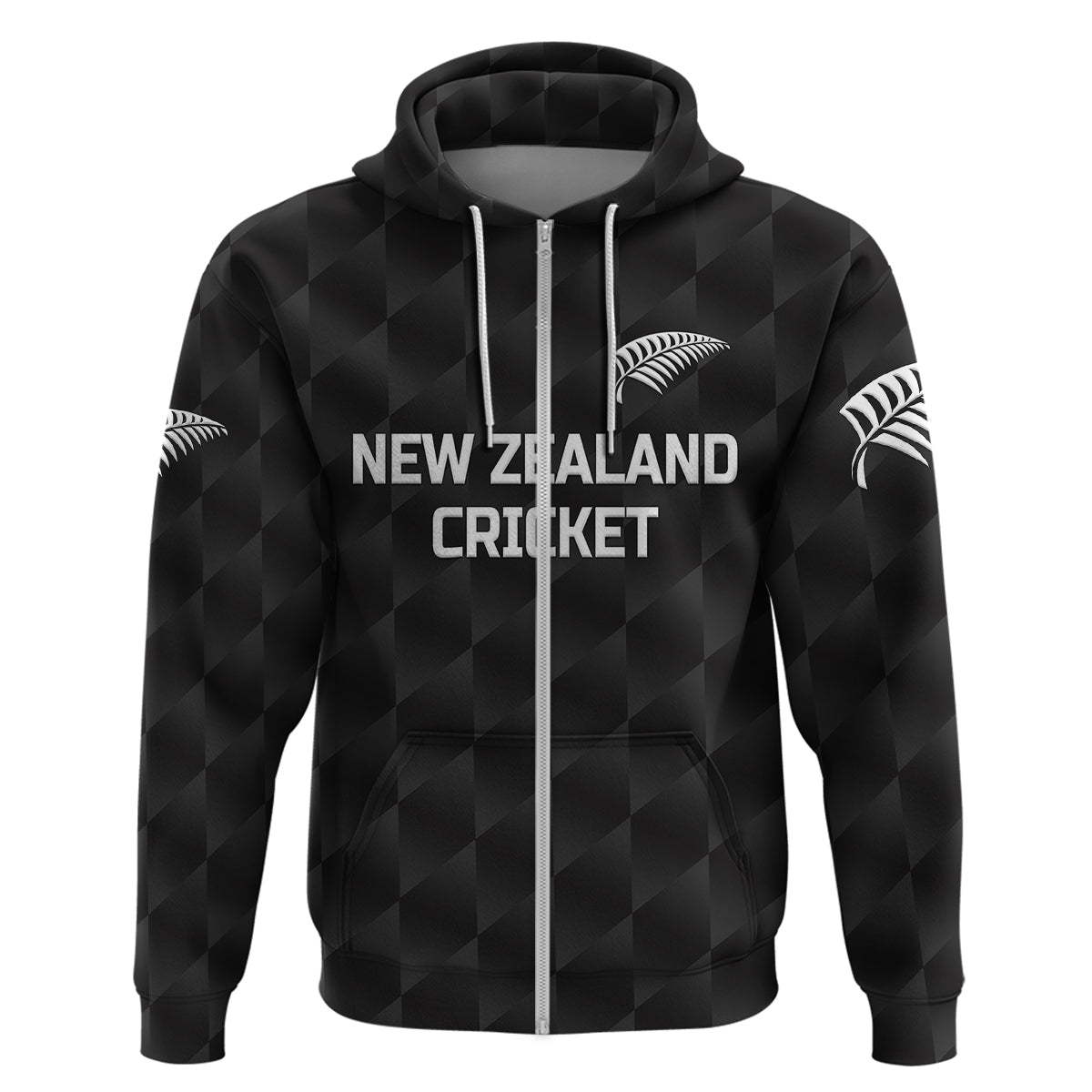 Custom New Zealand CrickeHoodie Silver Fern Unique Black LT8