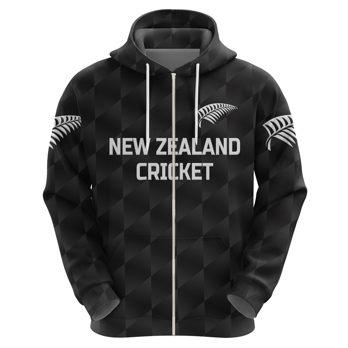 Custom New Zealand CrickeHoodie Silver Fern Unique Black LT8