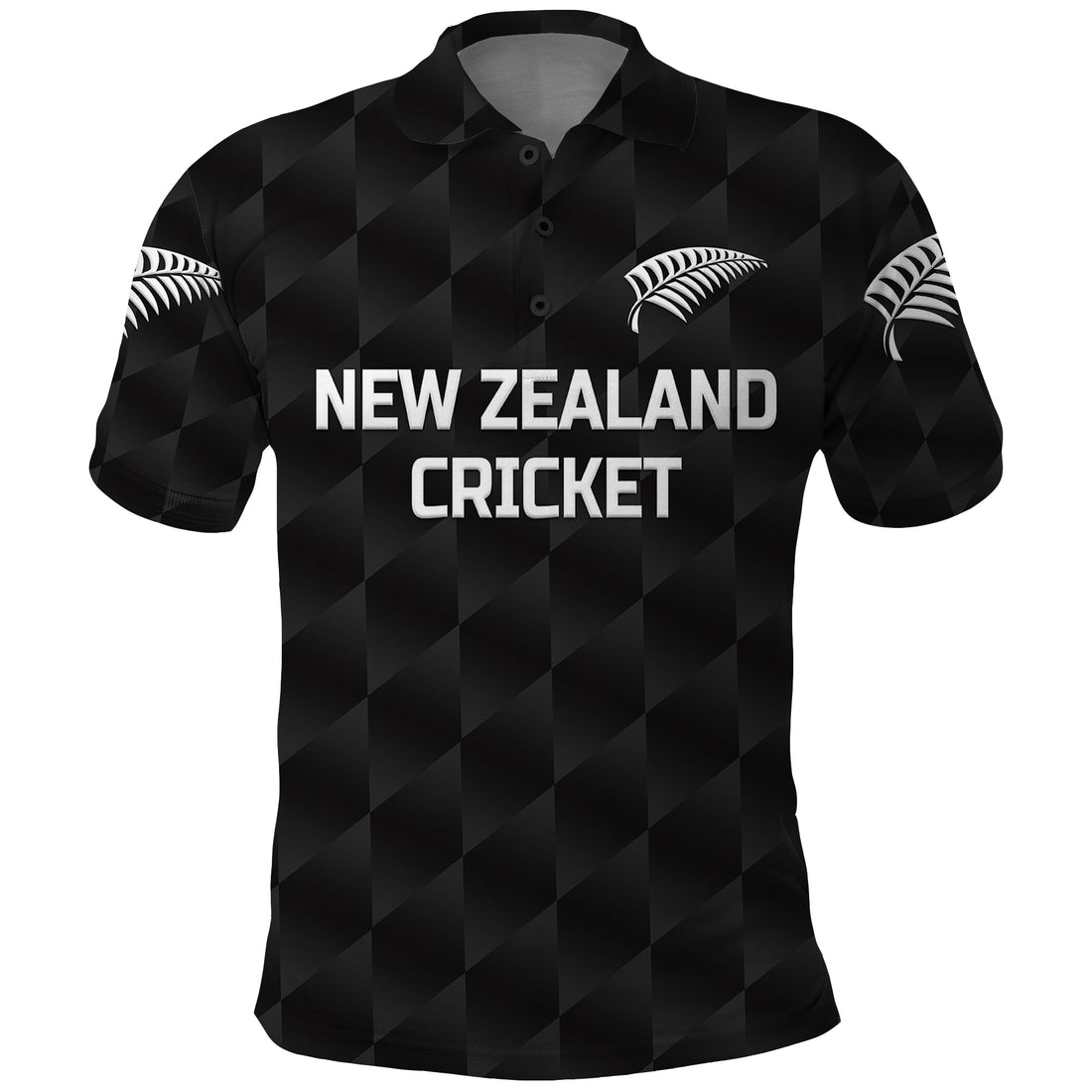 Custom New Zealand Cricket Polo Shirt Silver Fern Unique Black LT8
