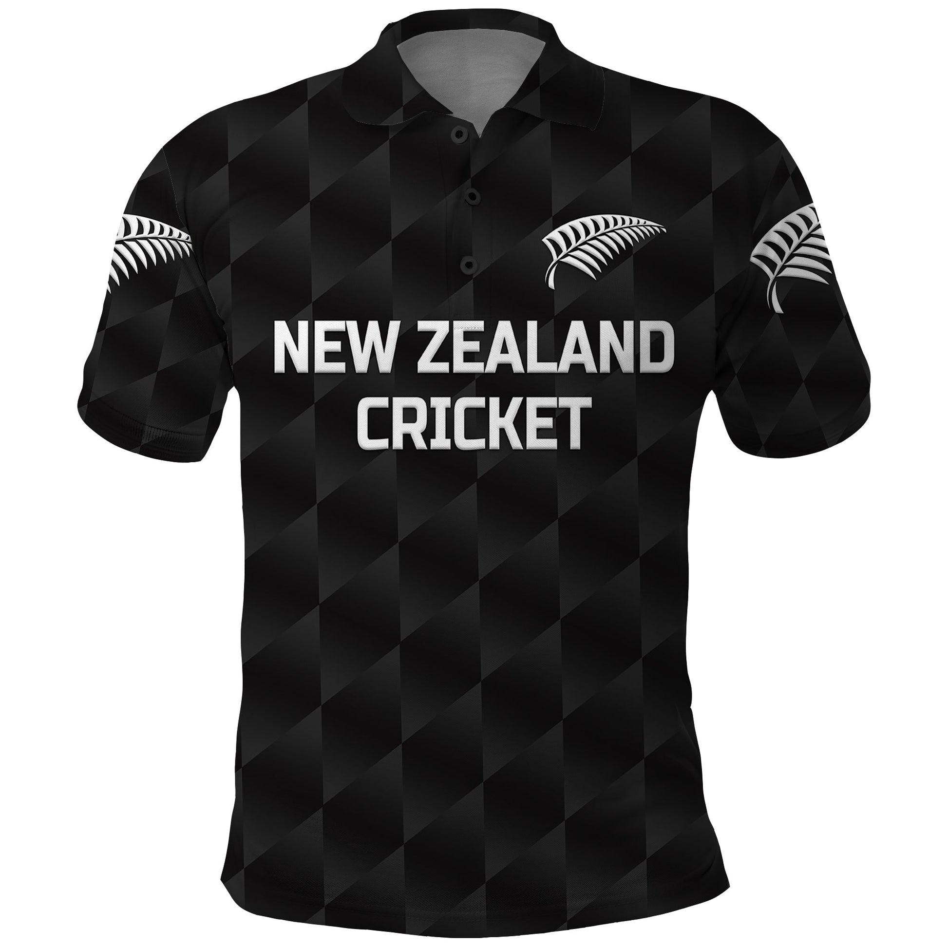 Custom New Zealand Cricket Polo Shirt Silver Fern Unique Black LT8