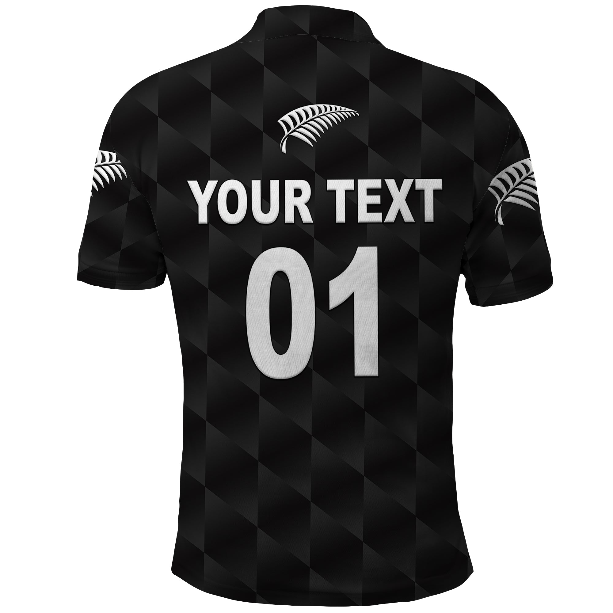Custom New Zealand Cricket Polo Shirt Silver Fern Unique Black LT8