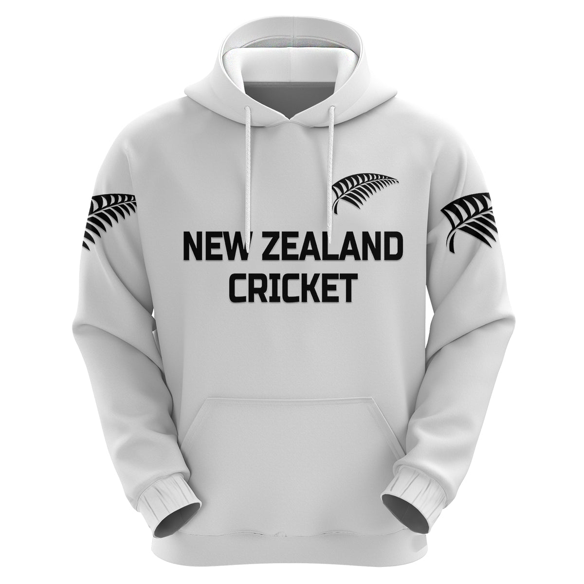Custom New Zealand CrickeHoodie Silver Fern Unique White LT8