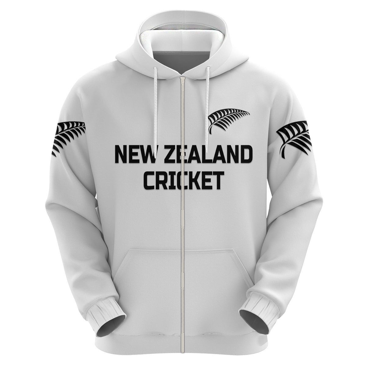 Custom New Zealand CrickeHoodie Silver Fern Unique White LT8