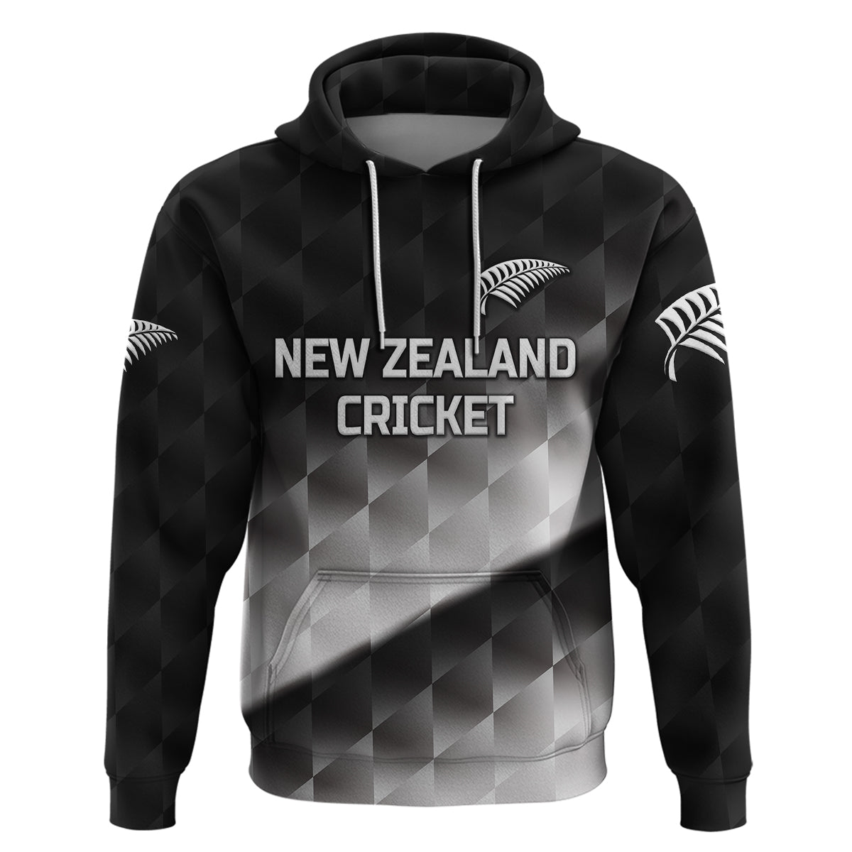 Custom New Zealand CrickeHoodie Silver Fern Unique Gradient LT8