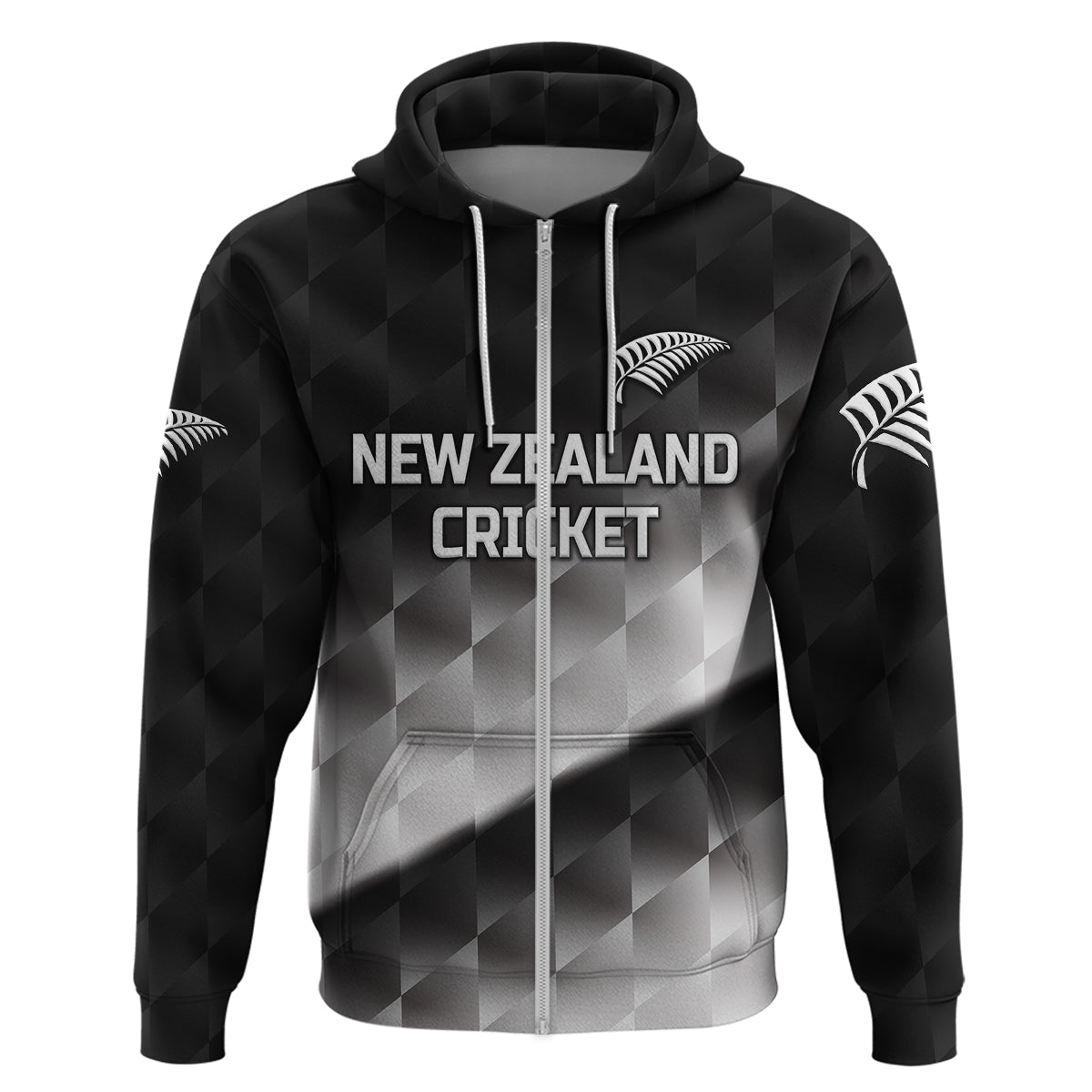 Custom New Zealand CrickeHoodie Silver Fern Unique Gradient LT8