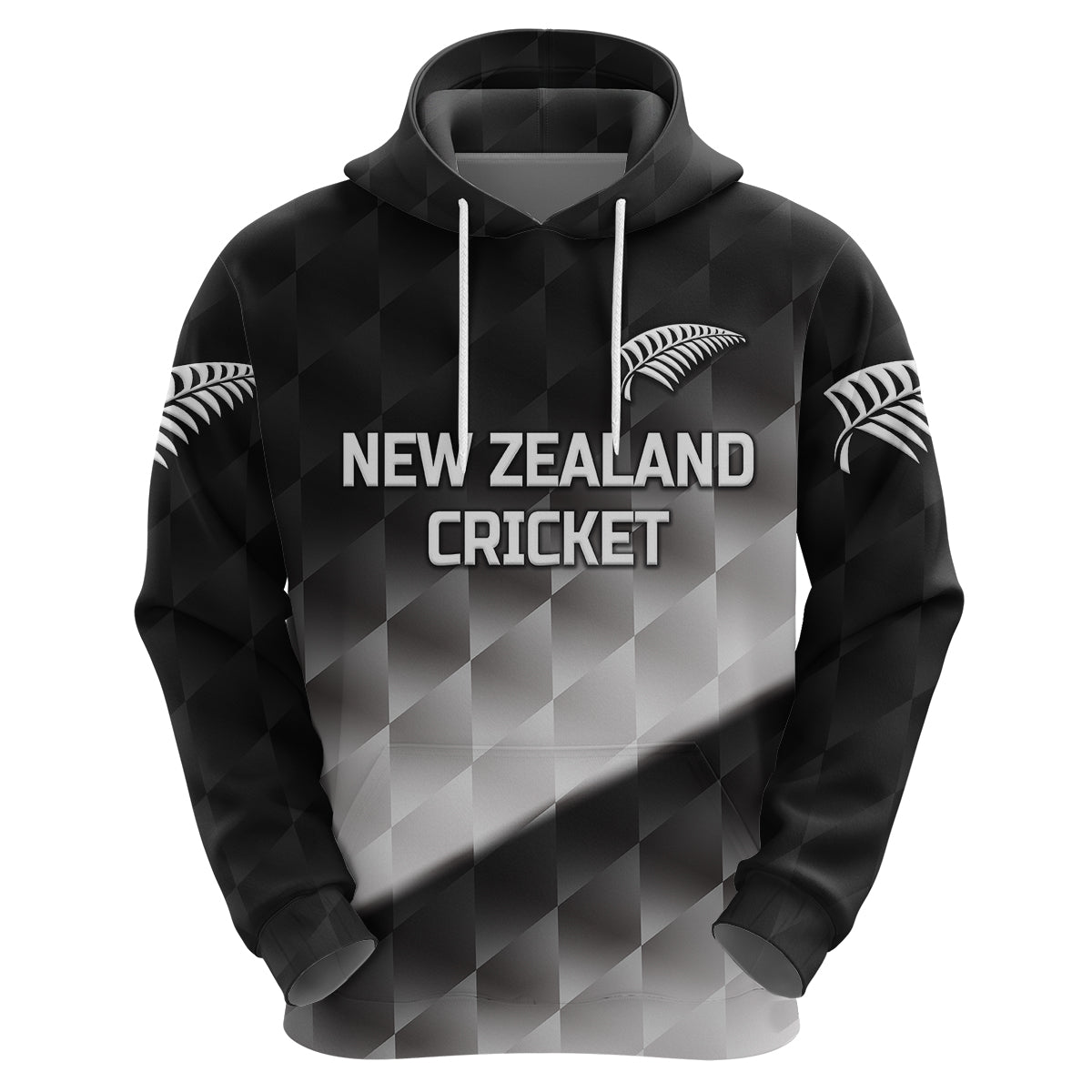 Custom New Zealand CrickeHoodie Silver Fern Unique Gradient LT8