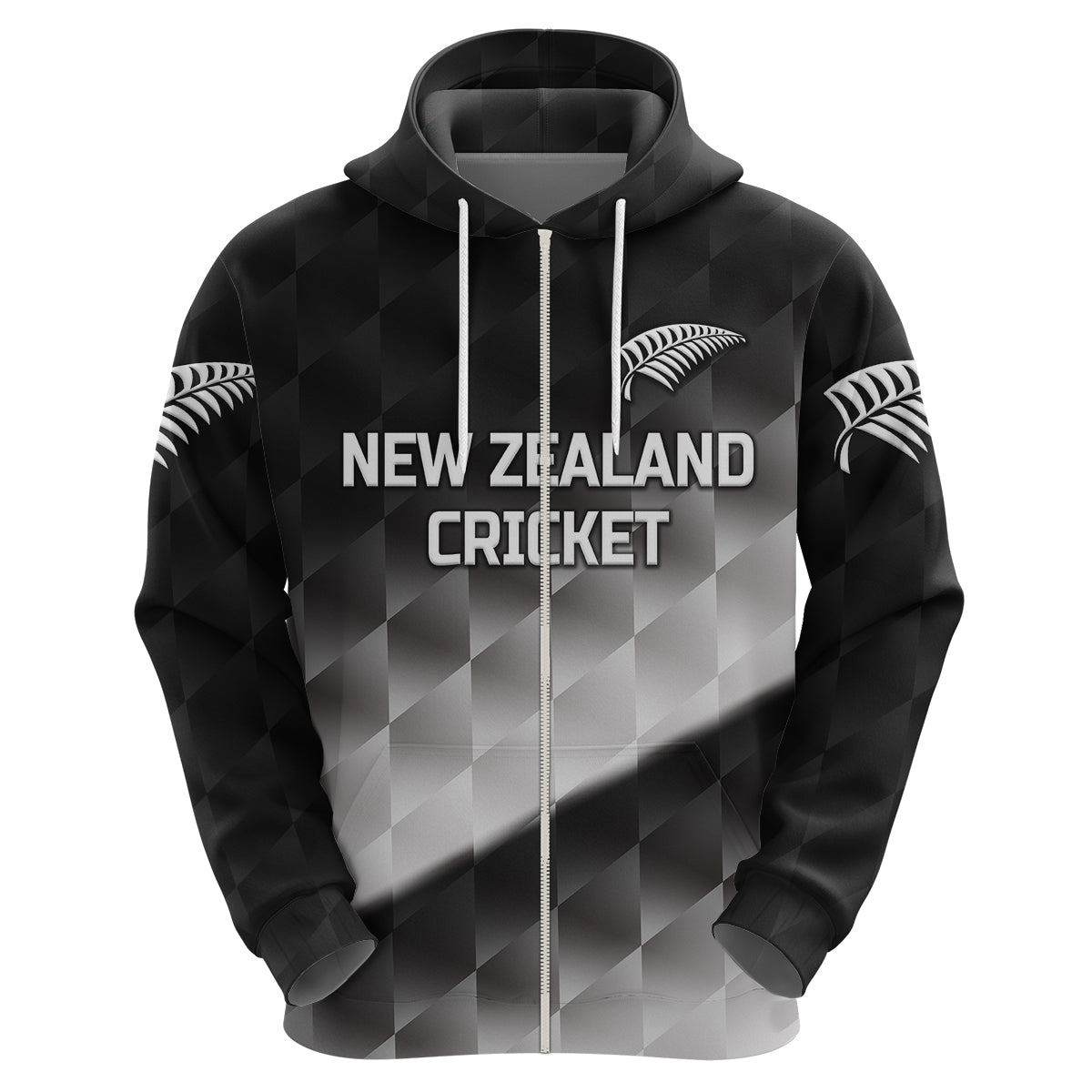 Custom New Zealand CrickeHoodie Silver Fern Unique Gradient LT8