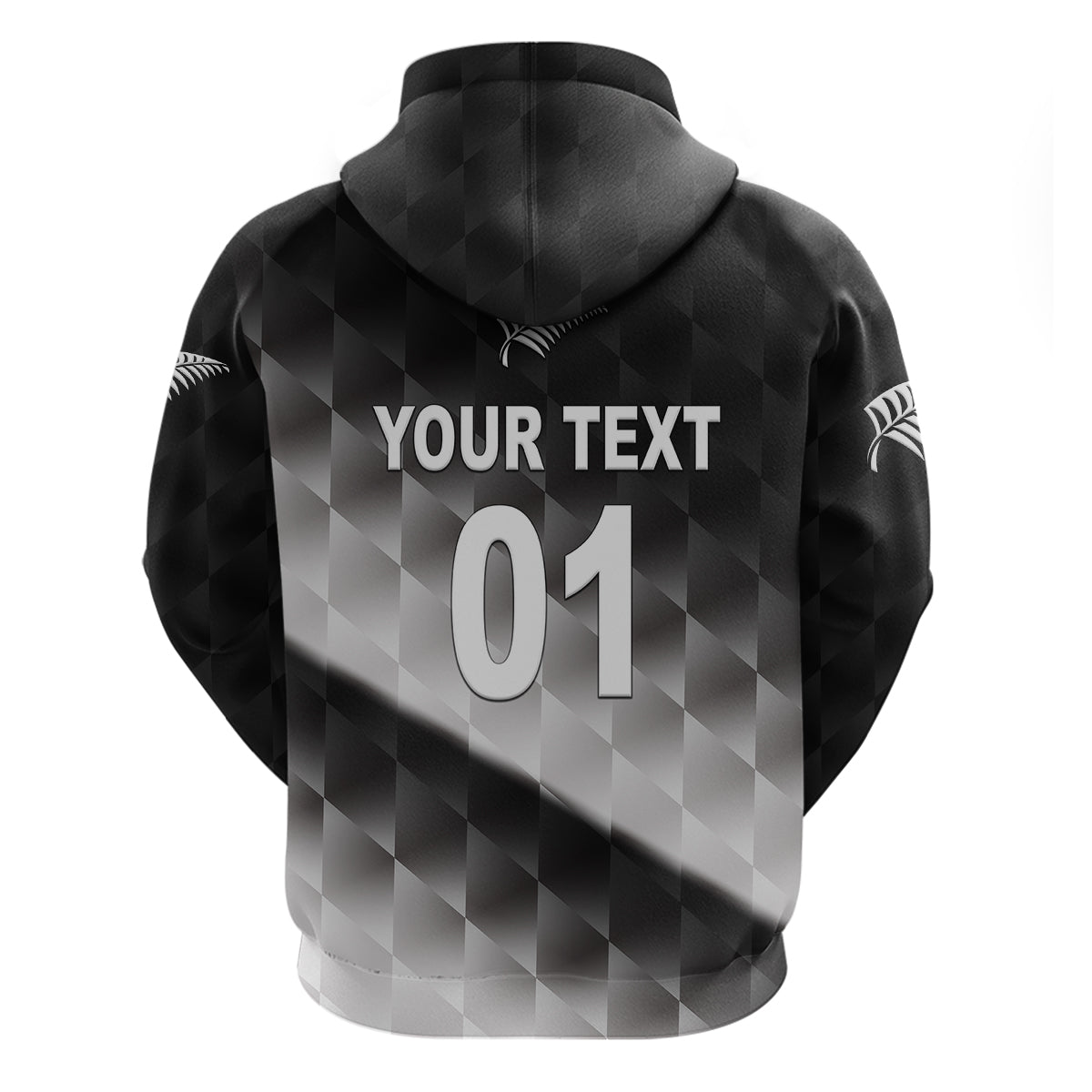 Custom New Zealand CrickeHoodie Silver Fern Unique Gradient LT8