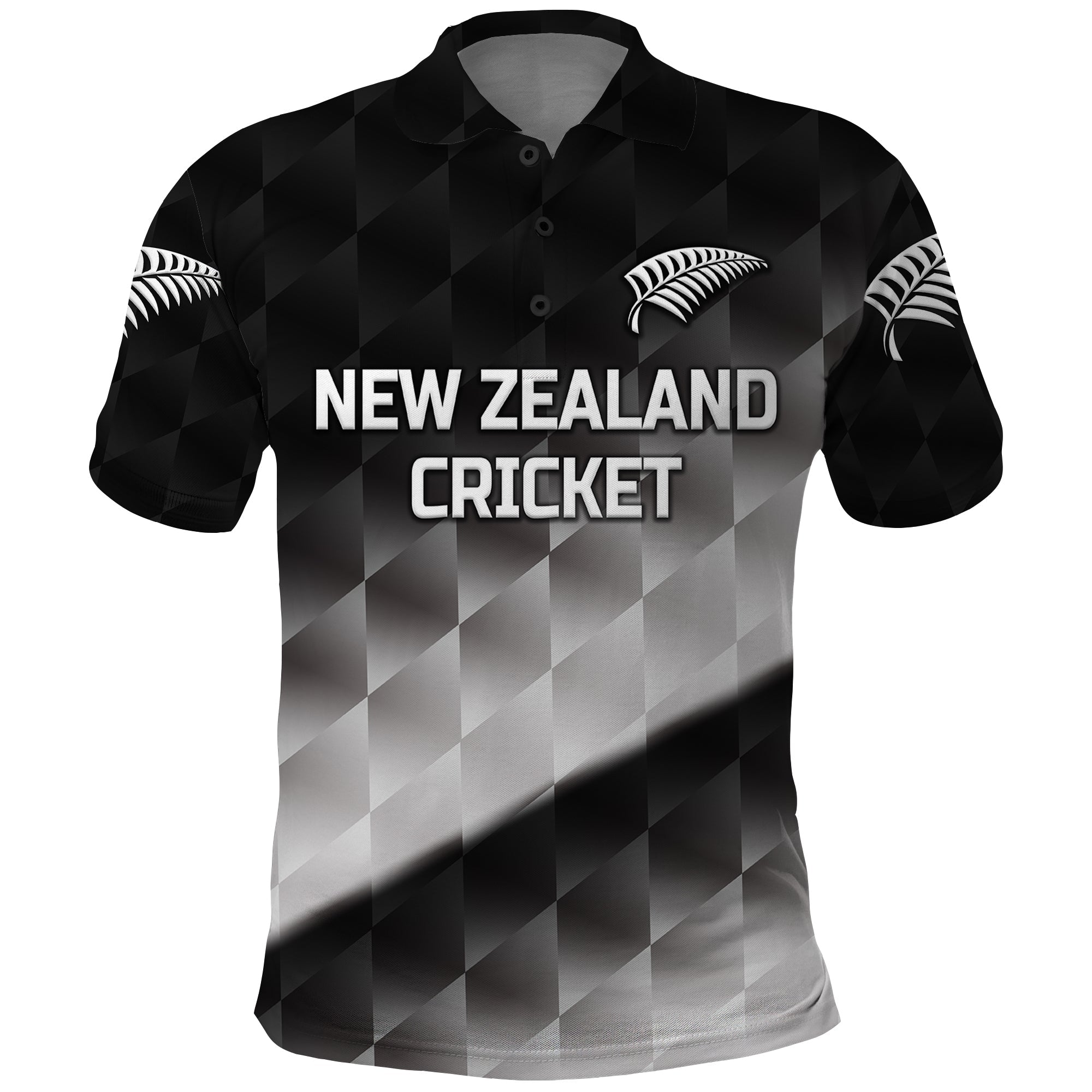 Custom New Zealand Cricket Polo Shirt Silver Fern Unique Gradient LT8