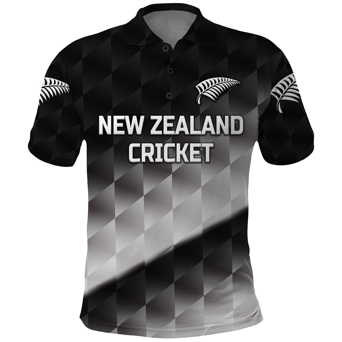 Custom New Zealand Cricket Polo Shirt Silver Fern Unique Gradient LT8
