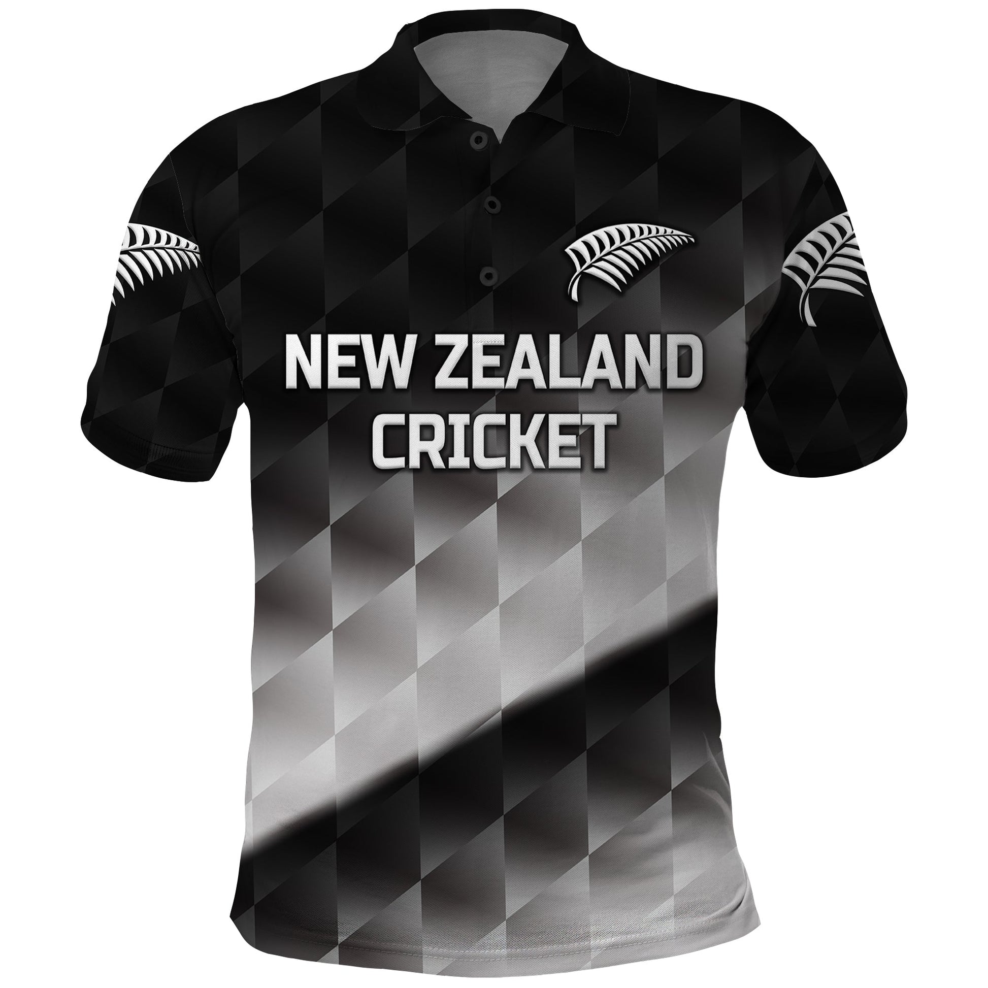 Custom New Zealand Cricket Polo Shirt Silver Fern Unique Gradient LT8